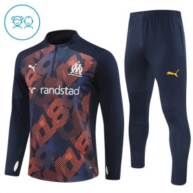 Barn Olympique de Marseille Trainings Sweatshirt Kvarts-Dragkedja 2024-25 Navy